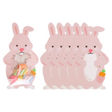 elvesmall  10/20/30pcs Easter Bunny Paper Lollipop Bag Cards Cartoon Rabbit Candy Packing Bags Happy Easter Birthday Party Decor Kids Gift