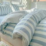 elvesmall Super Soft Washed Cotton Bed Four Piece Set, Summer Small Fresh Duvet Set, Three Piece Set, Dormitory