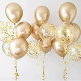 elvesmall 20pcs Champagne Rose Gold Confetti Latex Balloons Birthday Party Decorations Kids Adult Girl Boy Baby Shower Wedding Supplies