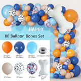 elvesmall 128/80pcs Dog Paw Print Balloon Garland Pink Blue Dog Bone Foil Balloons Boys Girls Birthday Party Decorationn Baby Shower