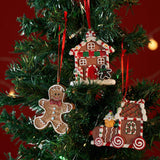 elvesmall  Christmas Decorations Snowflake Gingerbread Man Christmas Tree Pendant Christmas Reindeer Black Bear Elf Decorations Pendant