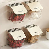 elvesmall Wall Mounted Storage Box Kitchen Storage Basket Transparent Vegetable Storage Box Spice Organizer Wall Mounted Food Container