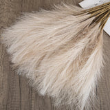 elvesmall  49CM 1PC Fluffy Pampas Grass Boho Decor Flower Fake Plant Reed Simulated Wedding Party Christmas Home Decor Artificial Flower