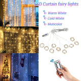 elvesmall  Christmas Lights Curtain Garland Merry Christmas Decorations For Home Christmas Ornaments Xmas Gifts Navidad New Year Decor