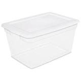 elvesmall 58 Qt Storage Box Clear Base White Lid Set of 8