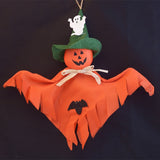 elvesmall 1pcs Halloween Hanging Ghost Decorations Pumpkin Ghost Straw Windsock Pendant for Outdoor Indoor Bar Party Background Decoration