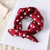 elvesmall Women Small Satin Silk Scarf Square Print Wrap Foulard Femme Handkerchief Bandana Neck Hair Skinny Tie Scarves Shawls