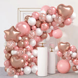 elvesmall Pink Rose Gold Balloons Garland Arch Kit Birthday Party Decor Kids Wedding Birthday Party Supplies Baby Shower Decor Latex Balon