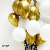 elvesmall 30pcs 10inch Retro Dark Green Chrome Gold Latex Balloons Baby Shower Wedding  Anniversary Birthday Party Decoration DIY Supplies