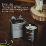 elvesmall 100% Natural Soy Wax Candles Jar Sandalwood Scented Black Candles Glass Container Home Decorative Vase