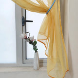 elvesmall  1PC Daisy Staggered Yellow Sheer Curtain for Living Room Kitchen Design Window Drape Study Custom Home Decoration #E