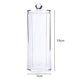 elvesmall Acrylic Makeup Organizer Cotton Swabs Containerwith Bamboo Lid Cosmetic Transparent Box Cotton Pad Organizer Jewelry Storage Box