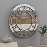 elvesmall Decoration for Home 16 X 2 X 16 in Wall Clock Multicolor Shabby Pallet Wall Clock Farmhouse Analog Bedroom Decor Clocks Garden