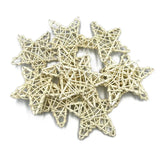 elvesmall 10pcs 5cm/6cm Natural Rattan Stars Wicker Rattan Stars for Home Decor DIY Craft Vase Bowl Filler Table Decoration