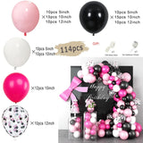 elvesmall  Black and Gold Balloons Garland Arch Kit with Starburst Foil Balloons for Wedding Birthday Family Party Decorations Supplies