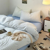 elvesmall  Pure Cotton Bedding Set Duvet Cover Pillowcase Bed Sheet Set Comforter Cover Bed Linens Set Queen King Size Dopamine Color