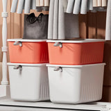 elvesmall Plastic Storage Box with Lid Household Clothes Toys Storage Basket Closet Cabinets Wardrobe Organizer Desktop Sundries Container