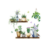 elvesmall Cactus Potted Plants Wall Stickers for Kitchen Cabinet Background Wall Decorative Painting Wash Basin Cupboard Wall Decals Mural