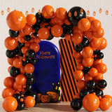 elvesmall Orange and Black Latex Balloon Arch Kit, Used for Decorating Birthday Parties, Halloween, Holiday Celebrations, Anniversaries