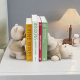 elvesmall Bear Book End Figurine Cream Style Cute Little Decorations Living Room Hallway Wine Cabinet  Bookcase Home Decor Birthday Gift