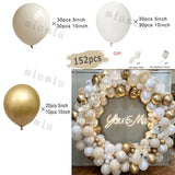 elvesmall Sand White Wedding Decor Balloon Garland Arch Kit Happy Birthday Party Metal Gold Silver Latex Baby Shower Decoration Balloons