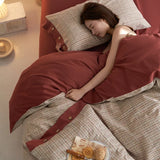 elvesmall High-Grade Long-Staple Cotton Cotton Brushed Four-Piece Cotton Button Quilt Cover Thickening Bed Sheet