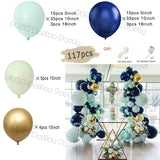 elvesmall Macaron Blue Balloon Garland Arch Kit Birthday Wedding Party White Grey Latex Gender Reveal Baby Shower Decoration Balloons