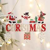 elvesmall 2024 Wooden Christmas Pendants Door Wall Xmas Decor Christmas Tree Hanging Ornaments Happy New Year 2025 Naviidad Decor For Home