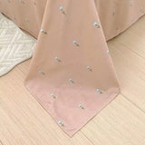 elvesmall Romantic Rose Pink Floral Bedding Set Double Size Flat Sheet Duvet Cover and Pillowcase For Girls Soft Bed Linen Home Textile