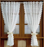 elvesmall 1 Panel French Lace Flower White Gauze Curtain For The Living Room Princess Room, Coffee Curtains For The Kitchen, Home Curtains