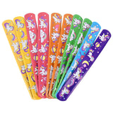 elvesmall 10pcs Rainbow Unicorn Slap Bracelets Mermaid Dinosaur 1st Birthday Party Decoration Wristband Christmas Kids Unicorn Gifts Toys