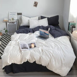 elvesmall 4pcs Duvet Cover Full King Forest Green Polyester Soft Quilt Cover Home Bedding Set Comforter Cover with Flat Sheet Pillowcase