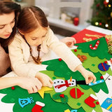 elvesmall  Felt DIY Xmas Tree Christmas Tree Gift with Fairy String Lights Detachable Ornaments Wall Hanging Xmas Decorations Accessories