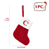 elvesmall Christmas Socks Knitting Snowflake Letter Stocking Christmas Decoration For Home 2024 Xmas Tree Ornament Gift Navidad Natal 2024
