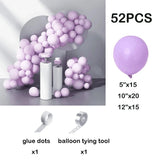 elvesmall Macaron Purple Balloons Garland Arch Kit Metallic Purple Silver Latex Balloon Birthday Party 3D Butterfly Background Decoration