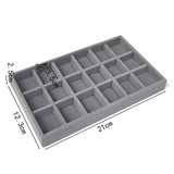 elvesmall Jewelry Storage Box Earring Ring Necklace Brooch Holder Velvet Jewelry Display Box Necklace Classification Organizer Drawer Tray