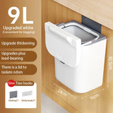 elvesmall  Wall Mounted Cabinet Trash Can with Lid Basket Storage Bucket Household Organization Rack Modern Home Bathroom Kitchen Trash Can