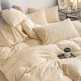 elvesmall Luxury Winter Thicken Warm Velvet Bedding Set Nordic Double Duvet Cover Set 4pcs Plush Queen Quilt Cover Bed Sheet Pillowcase