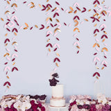 elvesmall 13 Ft Mirror Gold Paper Leaf Garlands Leaves Streamer Decorations Hanging for Gold Birthday Baby Shower Wedding Xmas Party Decor