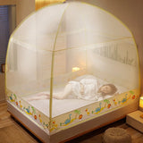elvesmall  1 Piece Bi-parting Adult Mosquito Net Full-bottom Mosquito Curtain Foldable Bed Tent Canopy Modern Summer Bed Netting Mesh 2M