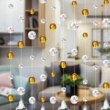 elvesmall Crystal Glass Bead Curtain European Living Room Bedroom Crystal Bead Curtain Wedding Festival Party Crystal Beads Decor Curtain