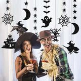 elvesmall 6pcs Halloween Hanging Banner Garland Scary Spider Witch Ghost Bat Pendant Ornament Happy Halloween Party Decorations for Home