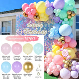 elvesmall Green White Macaron Metal Balloon Garland Arch Kit Wedding Birthday Balloons Decoration Party Balloons For Kids Baby Shower