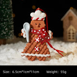 elvesmall  Christmas Decorations Snowflake Gingerbread Man Christmas Tree Pendant Christmas Reindeer Black Bear Elf Decorations Pendant