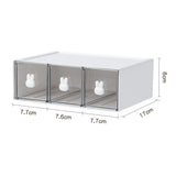 elvesmall Desktop Kawaii Cosmetic Stationery Storage Box Ins Free Combination Stackable Plastic Drawer Home Office Desk Storage Organizer