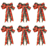 elvesmall 6 Pieces Christmas Bows Holiday Christmas Wreaths Bows Xmas Tree Decoration Bowties DIY Gift Wrapping for Home Party Decor