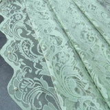 elvesmall Green Double Layer Lace Sheer Curtain for Living Room Partition Drape Window Porch Sliding Door Study Blinds