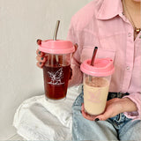 elvesmall -  Cute Butterfly Water Bottle With Filter Tritan Coffee  Juice Milk Tea Straw Cup Drink Bottle Portable Original Cups BPA Free
