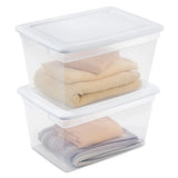 elvesmall 58 Qt Storage Box Clear Base White Lid Set of 8