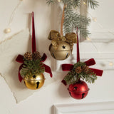 elvesmall Christmas Tree Bell Hanging Pendant Jingle Bell Painted Bells Christmas Tree Door Wall Hanging Bell Decor Christmas Gift